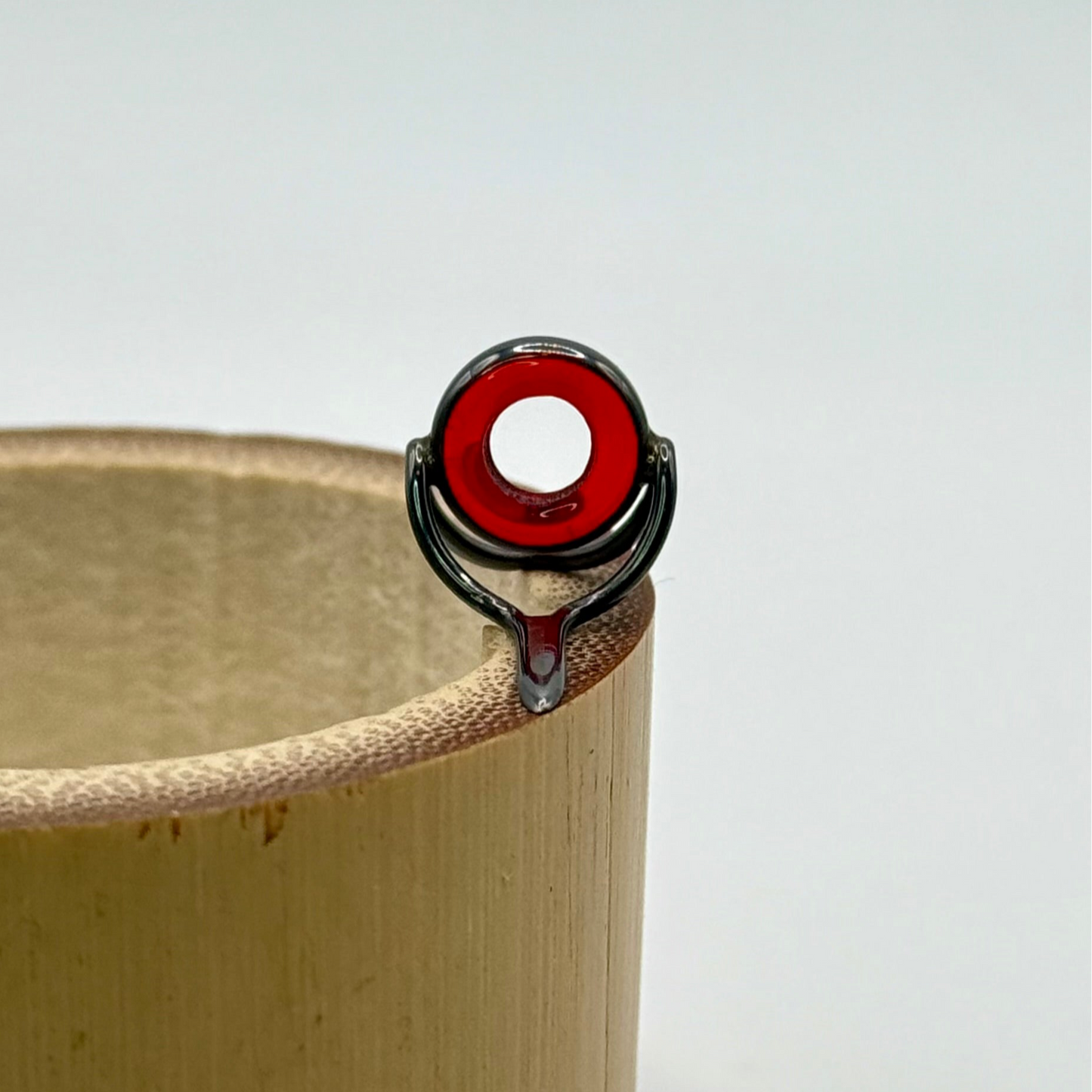 9mm Red Agatine Fly Rod Stripping Guide - Dark Nickel Silver Frame