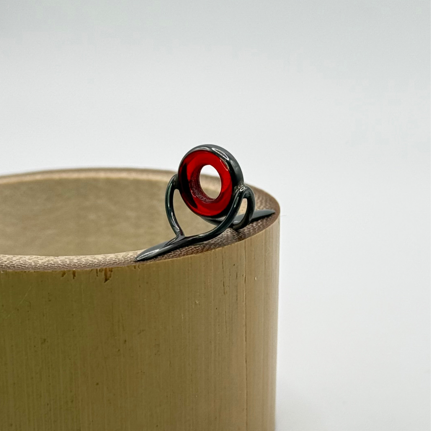 9mm Red Agatine Fly Rod Stripping Guide - Dark Nickel Silver Frame