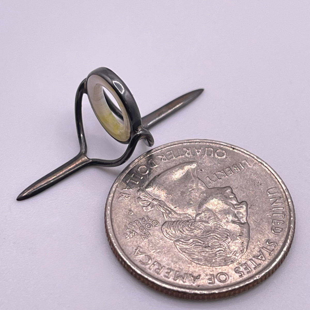 10mm Agate Fly Rod Stripping Guide - Bright Nickel Silver Frame #0111