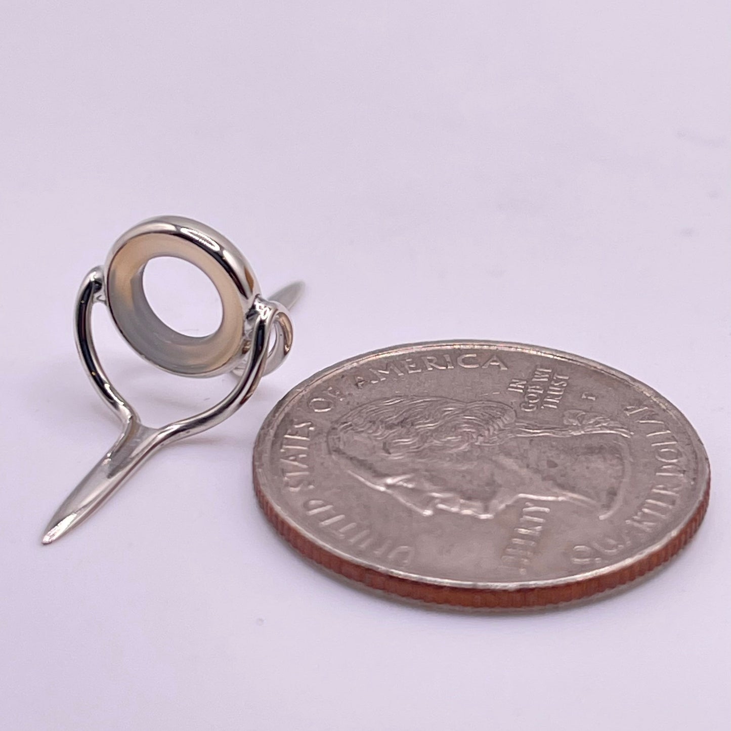 9mm Clear Agate Fly Rod Stripping Guide - Bright Nickel Silver Frame #0062