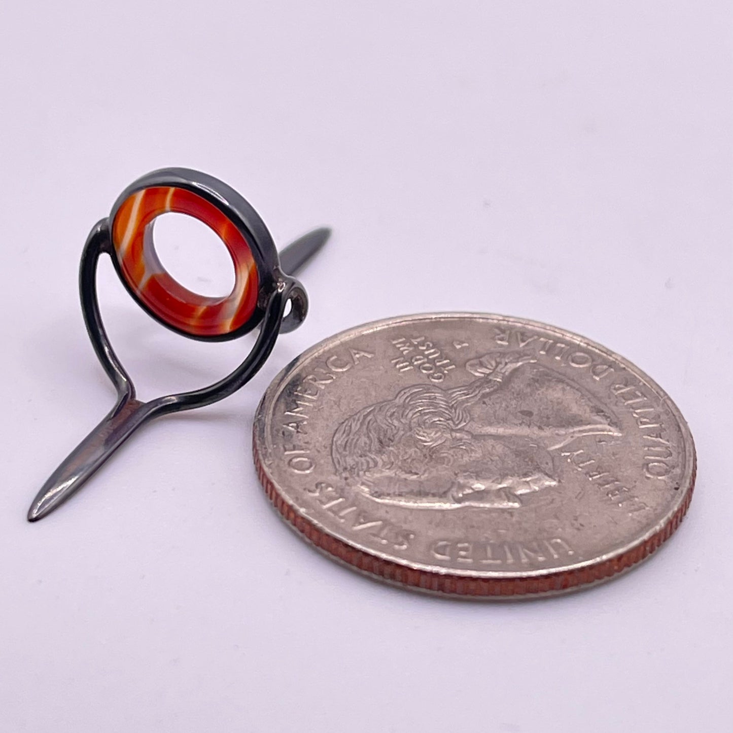10mm Choice Agate Fly Rod Stripping Guide- Dark Nickel Silver Frame #0056
