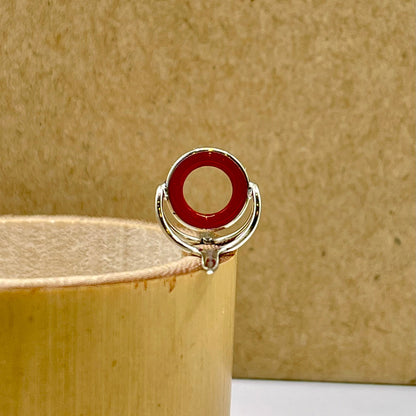 10mm Red Agate Fly Rod Stripping Guide - Bright Nickel Silver Frame #0060
