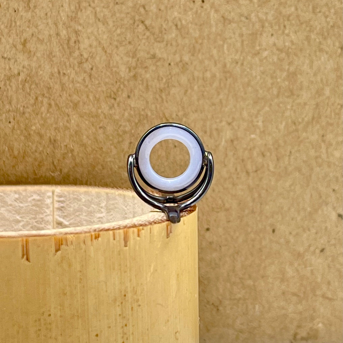 10mm Frost Agate Fly Rod Stripping Guide - Dark Nickel Silver Frame #0106