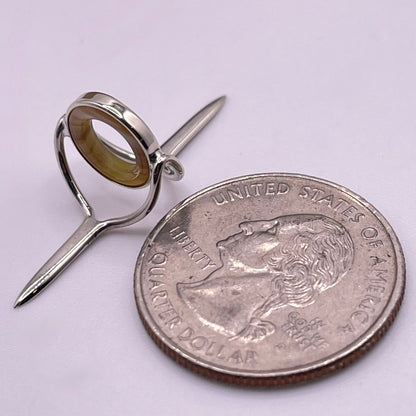 10mm Choice Banded Agate Fly Rod Stripping Guide - Bright Nickel Silver Frame #0103