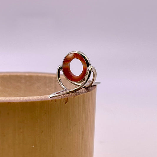 9mm Agate Fly Rod Stripping Guide - Bright Nickel Silver Frame #0075