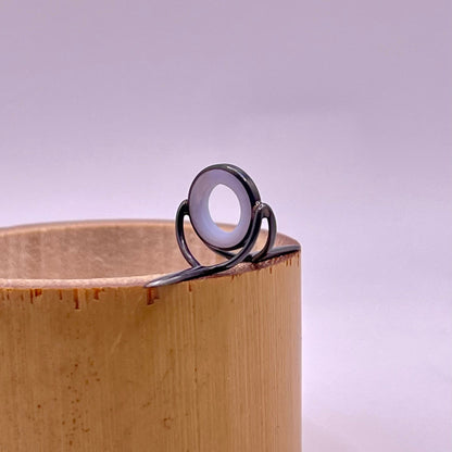 10mm Frost Agate Fly Rod Stripping Guide - Dark Nickel Silver Frame #0106