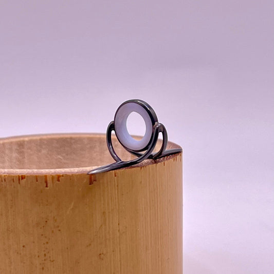 10mm Frost Agate Fly Rod Stripping Guide - Dark Nickel Silver Frame #0106