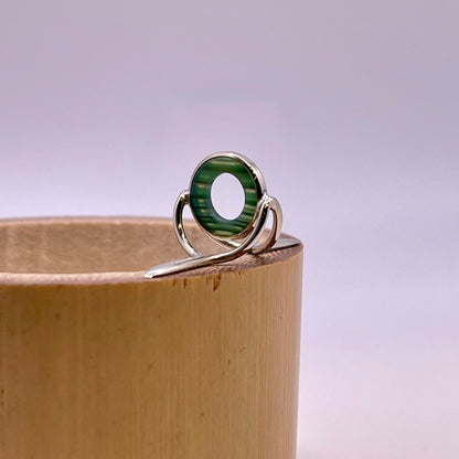 9mm Clear Agate Fly Rod Stripping Guide - Bright Nickel Silver Frame #0072