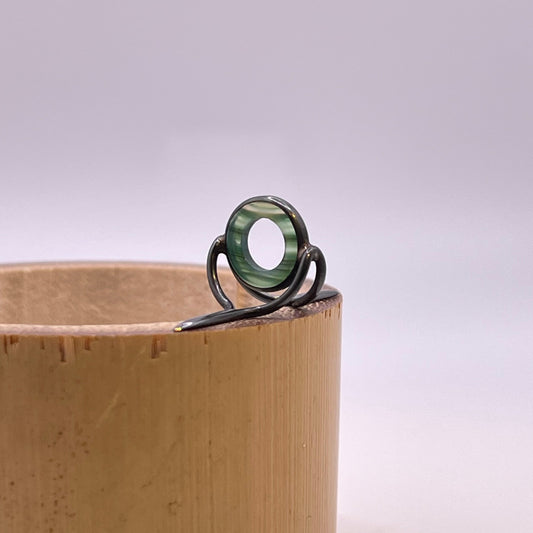 9mm Choice Agate Fly Rod Stripping Guide - Dark Nickel Silver Frame #0076