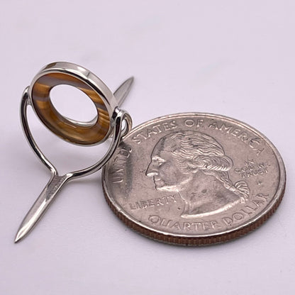 12mm Choice Agate Fly Rod Stripping Guide - Bright Nickel Silver Frame #0081
