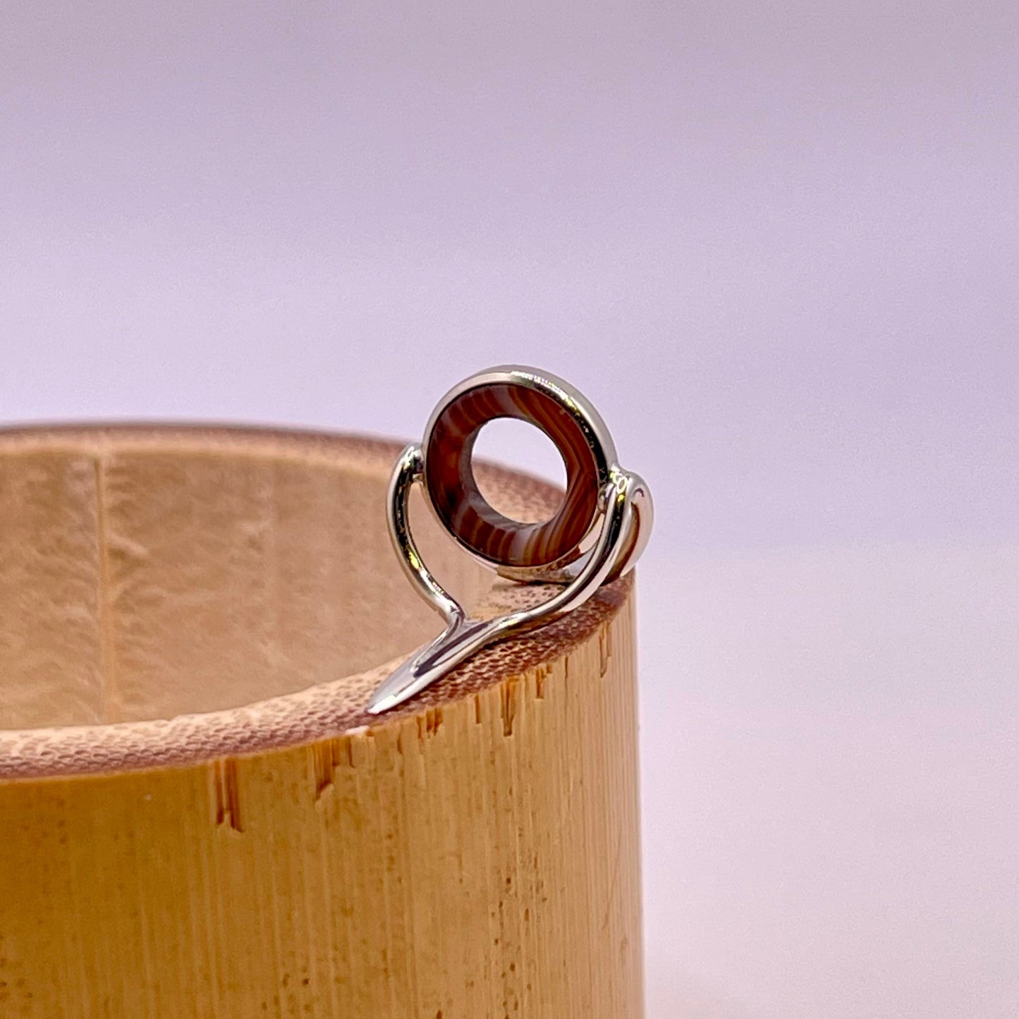 9mm Banded Agate Fly Rod Stripping Guide Bright Nickel Silver Frame #0063