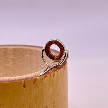 9mm Banded Agate Fly Rod Stripping Guide Bright Nickel Silver Frame #0063