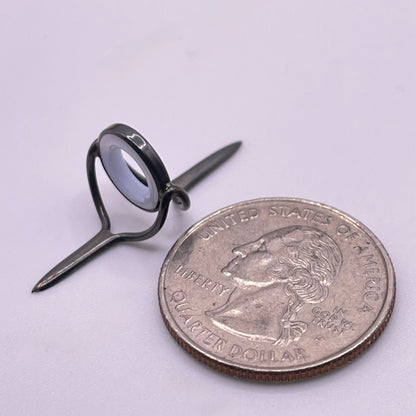10mm Frost Agate Fly Rod Stripping Guide - Dark Nickel Silver Frame #0106