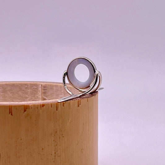 10mm Frost Agate Fly Rod Stripping Guide - Bright Nickel Silver Frame #0108