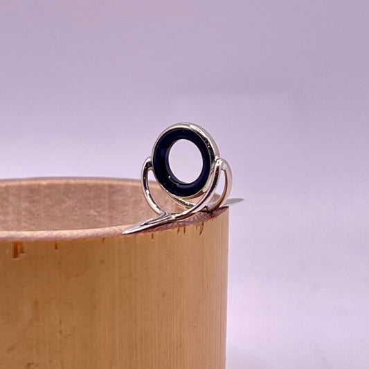 10mm Black Agate/Onyx Fly Rod Stripping Guide - Dark Nickel Silver Frame  #0115