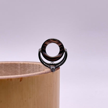 10mm Choice Banded Agate Fly Rod Stripping Guide - Dark Nickel Silver Frame #0065