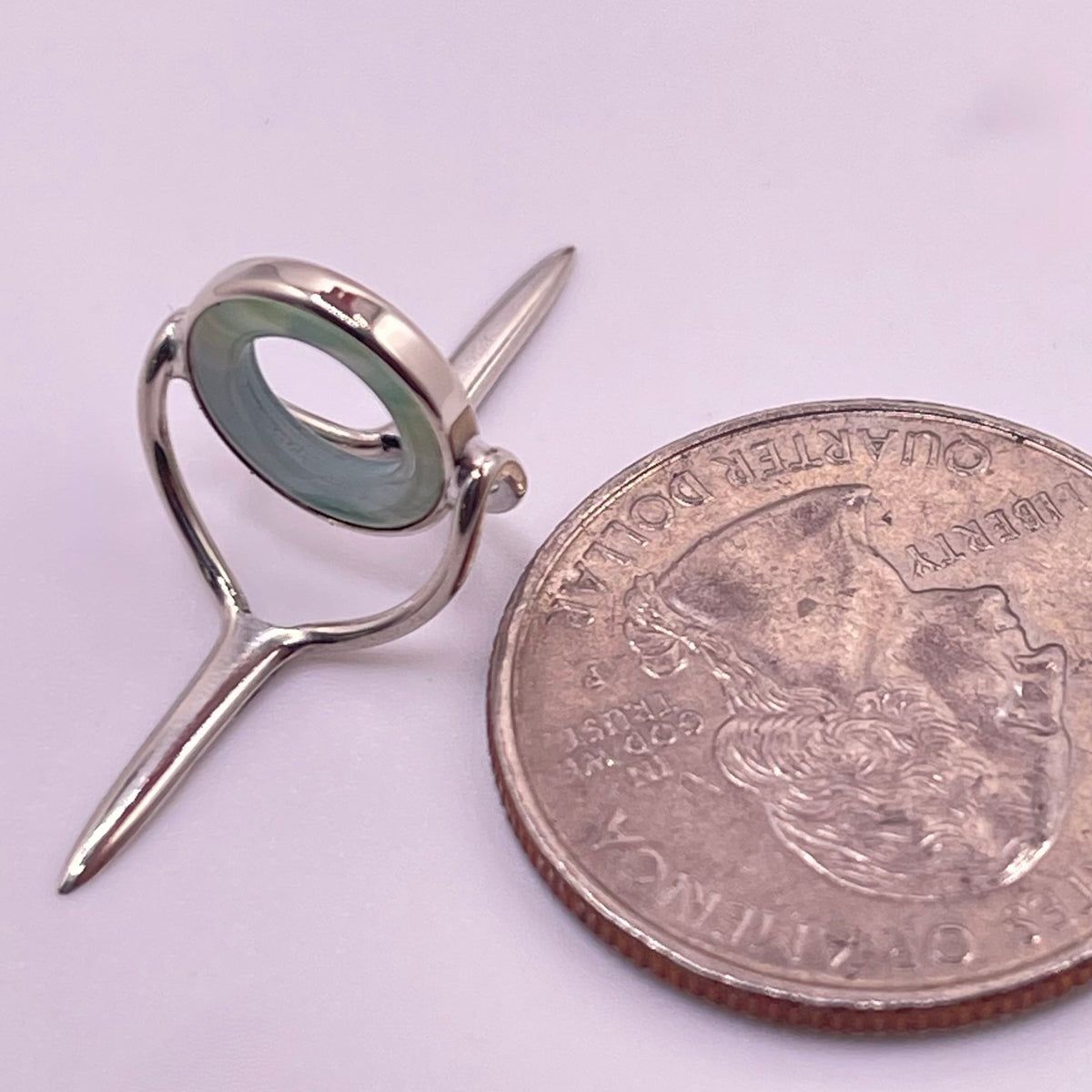 10mm Choice Banded Agate Fly Rod Stripping Guide - Bright Nickel Silver Frame #0114