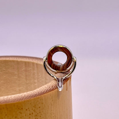 9mm Banded Agate Fly Rod Stripping Guide Bright Nickel Silver Frame #0063