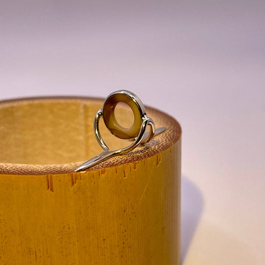 9mm Agate Fly Rod Stripping Guide Bright Nickel Silver Frame #0077