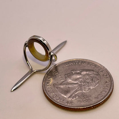 10mm Choice Agate Fly Rod Stripping Guide - Bright Nickel Silver Frame #0092