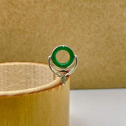 10mm Green Agate Fly Rod Stripping Guide - Bright Nickel Silver Frame #0089