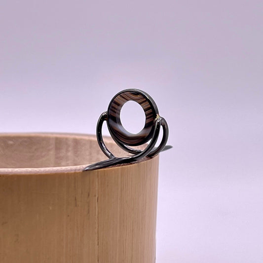 10mm Choice Banded Agate Fly Rod Stripping Guide - Dark Nickel Silver Frame #0065