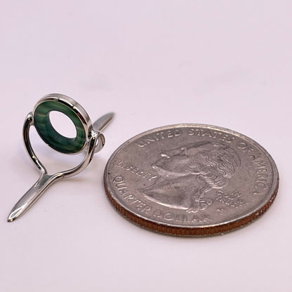 9mm Clear Agate Fly Rod Stripping Guide - Bright Nickel Silver Frame #0072