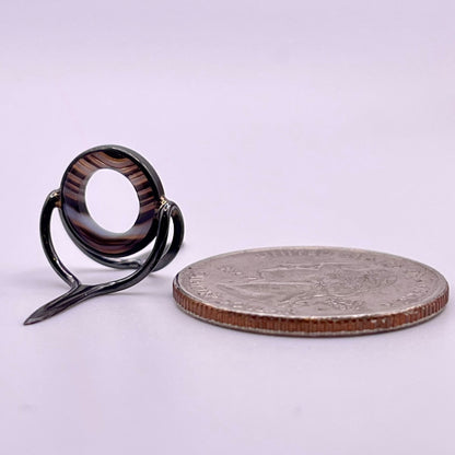 10mm Choice Banded Agate Fly Rod Stripping Guide - Dark Nickel Silver Frame #0065