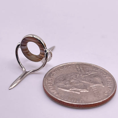 10mm Choice Banded Agate Fly Rod Stripping Guide- Bright Nickel Silver Frame #0061