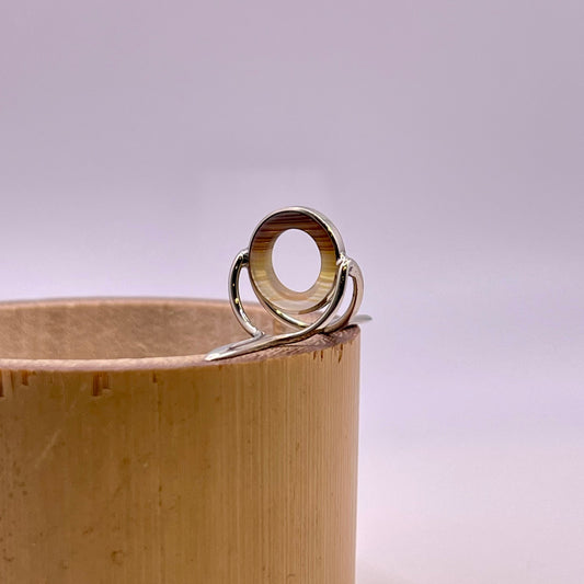 10mm Choice Agate Fly Rod Stripping Guide - Bright Nickel Silver Frame #0070