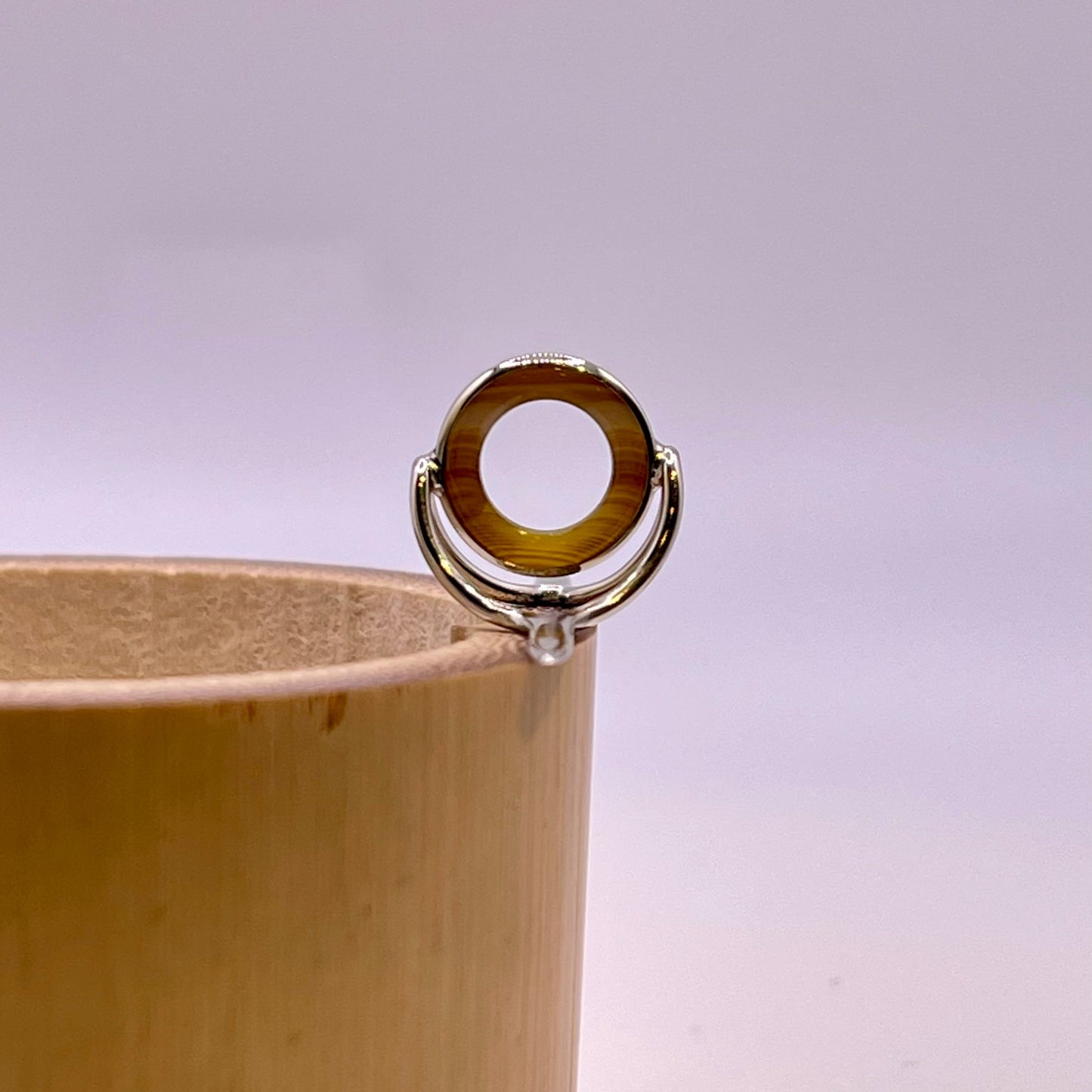 10mm Banded Agate Fly Rod Stripping Guide - Bright Nickel Silver Frame #0073