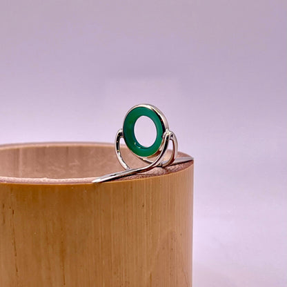 10mm Green Agate Fly Rod Stripping Guide - Dark Nickel Silver Frame  #0116
