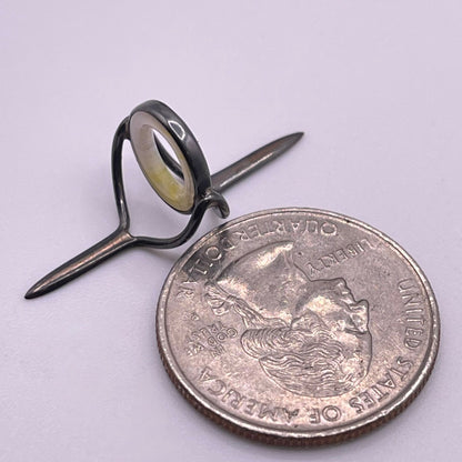 10mm Agate Fly Rod Stripping Guide - Bright Nickel Silver Frame #0111