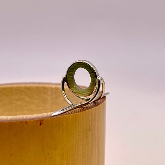 10mm Choice Agate Fly Rod Stripping Guide - Bright Nickel Silver Frame #0091