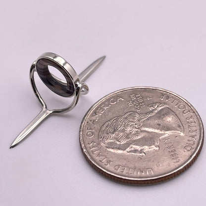 10mm Choice Banded Agate Fly Rod Stripping Guide - Bright Nickel Silver Frame #0100