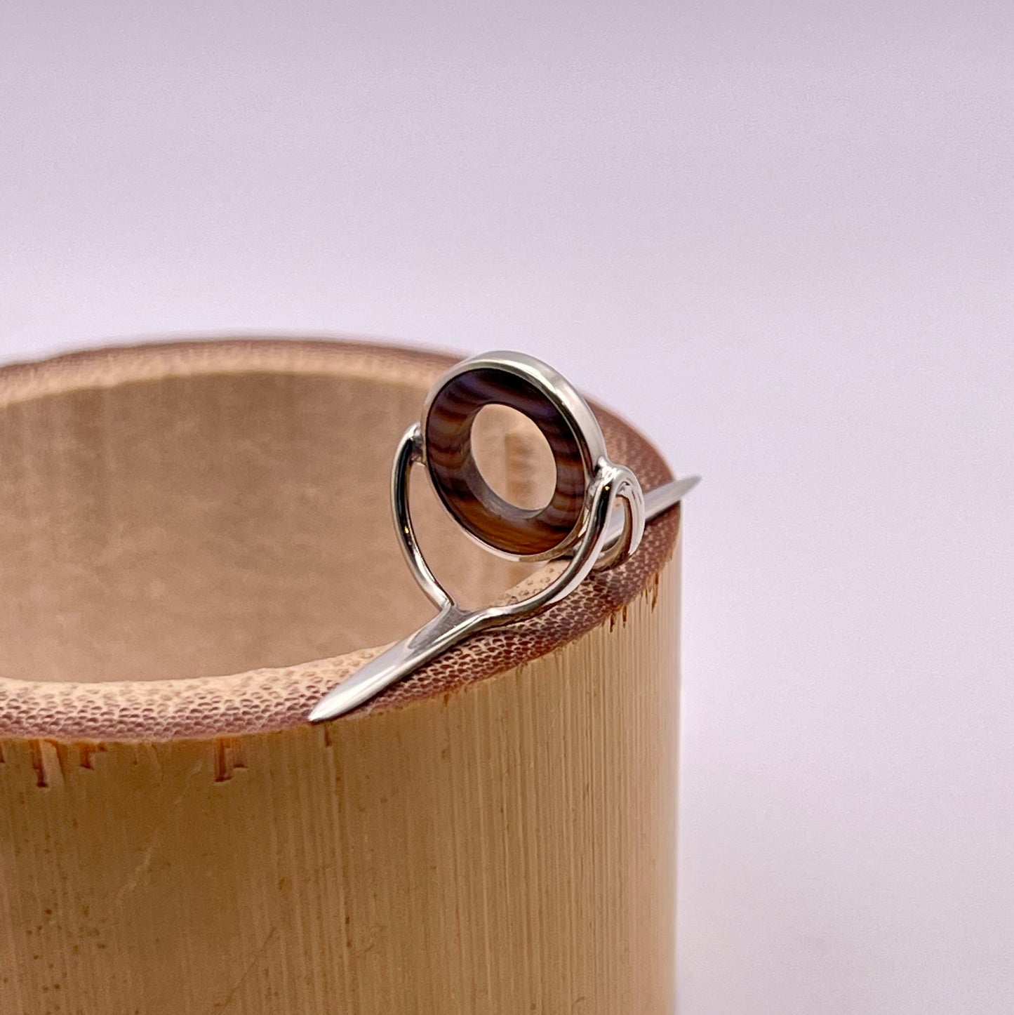 10mm Choice Agate Fly Rod Stripping Guide - Bright Nickel Silver Frame #0087
