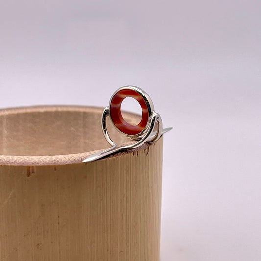 10mm Agate Fly Rod Stripping Guide - Bright Nickel Silver Frame #0083