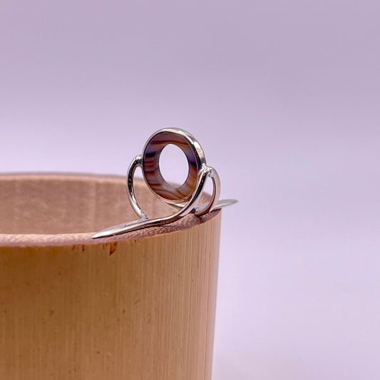 10mm Choice Agate Fly Rod Stripping Guide - Bright Nickel Silver Frame #0067