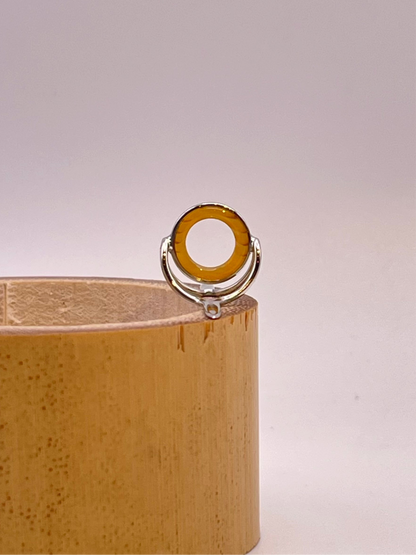 10mm Golden Yellow Agate Fly Rod Stripping Guide - Bright Nickel Silver Frame #0054