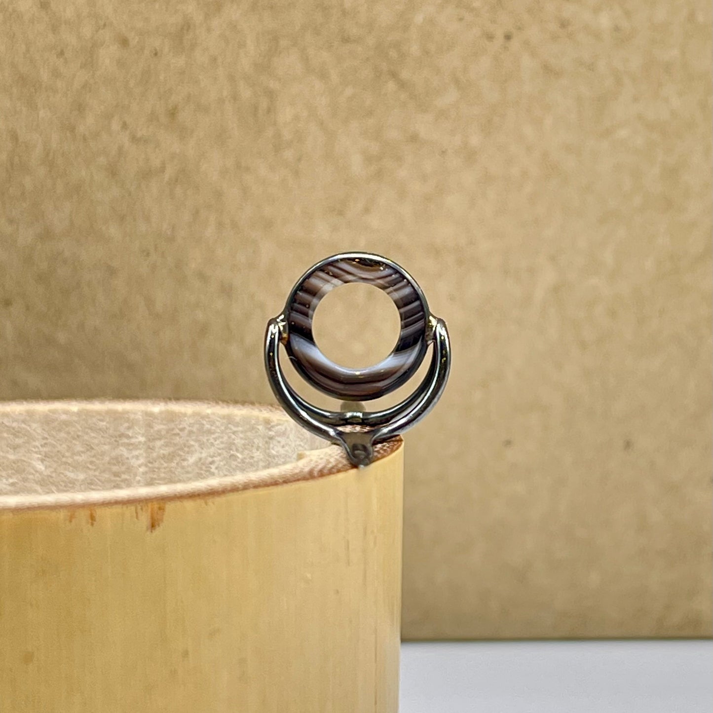 10mm Choice Banded Agate Fly Rod Stripping Guide - Dark Nickel Silver Frame #0065