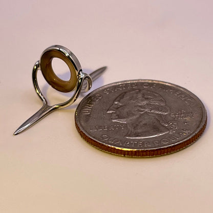 9mm Agate Fly Rod Stripping Guide Bright Nickel Silver Frame #0077