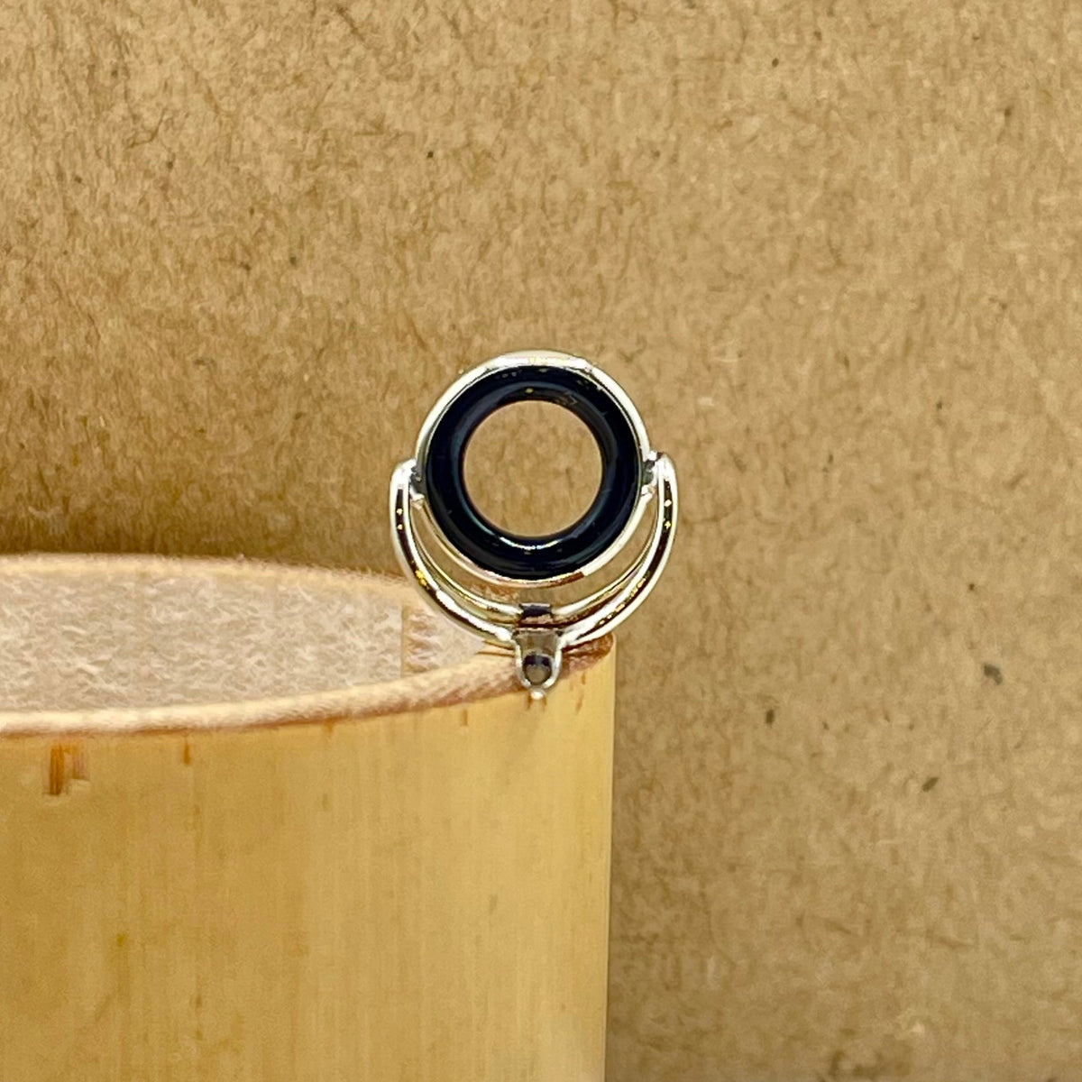 10mm Black Agate/Onyx Fly Rod Stripping Guide - Dark Nickel Silver Frame  #0115