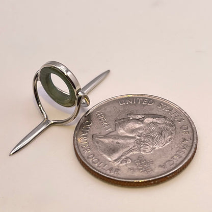 10mm Choice Agate Fly Rod Stripping Guide - Bright Nickel Silver Frame #0091