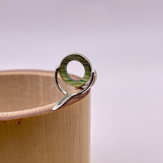 10mm Choice Agate Fly Rod Stripping Guide - Bright Nickel Silver Frame #0079