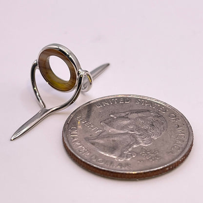 10mm Banded Agate Fly Rod Stripping Guide - Bright Nickel Silver Frame #0073