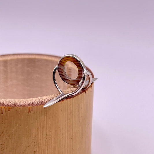 10mm Choice Agate Fly Rod Stripping Guide - Bright Nickel Silver Frame #0066