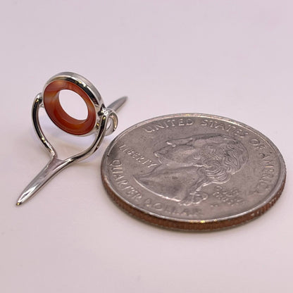 9mm Agate Fly Rod Stripping Guide - Bright Nickel Silver Frame #0075