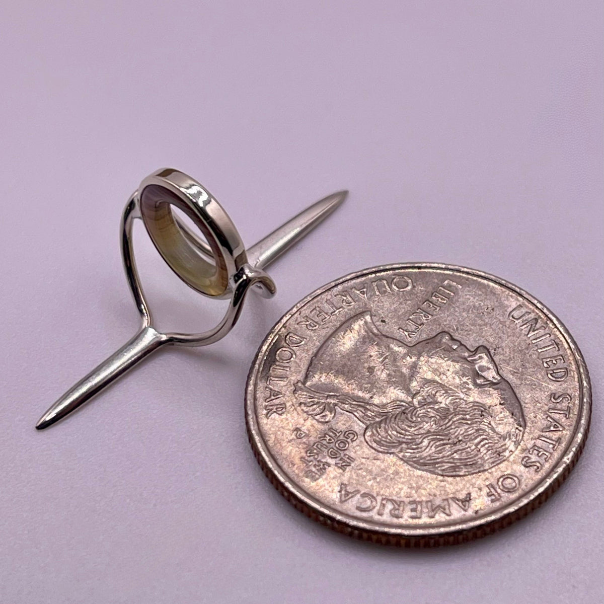 10mm Choice Banded Agate Fly Rod Stripping Guide - Bright Nickel Silver Frame #0120