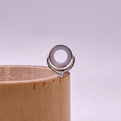 10mm Frost Agate Fly Rod Stripping Guide - Bright Nickel Silver Frame #0108
