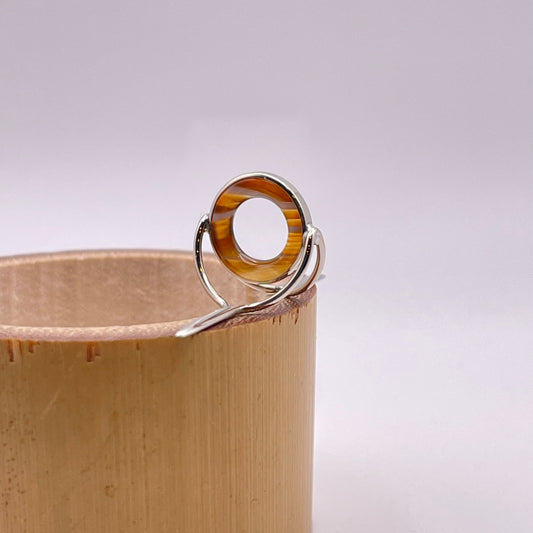 12mm Choice Agate Fly Rod Stripping Guide - Bright Nickel Silver Frame #0081